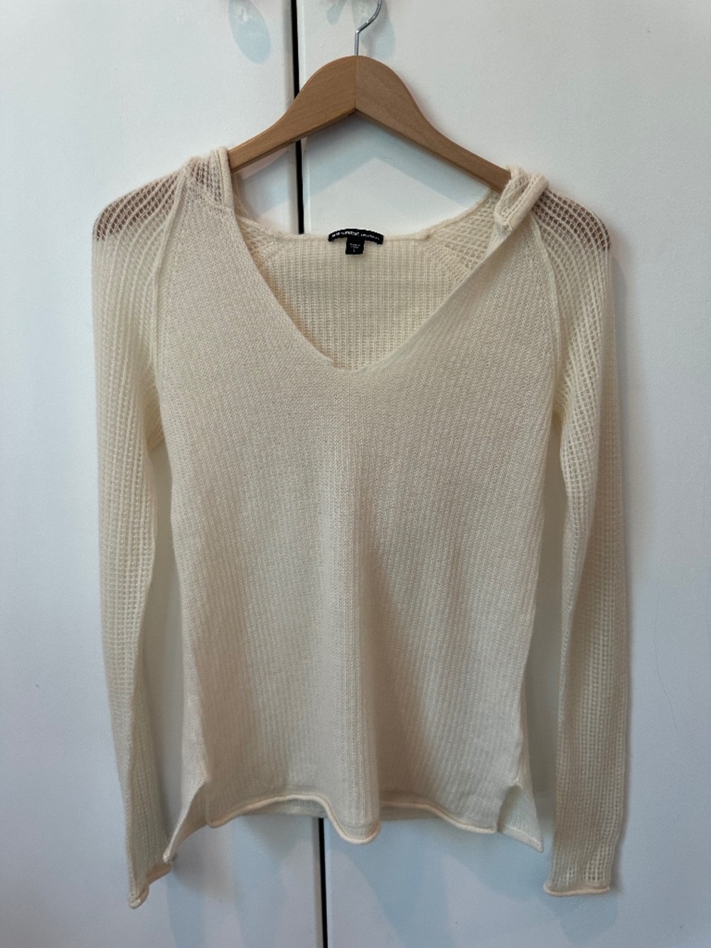 James Perse 100% Cashmere Knit Sweater Cream Size 1